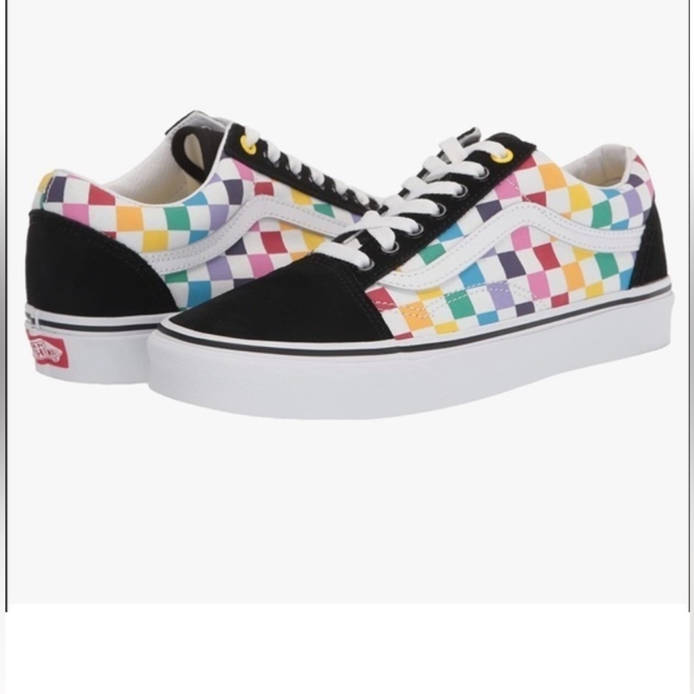 Vans Checkered Rainbow Sneakers Size 6